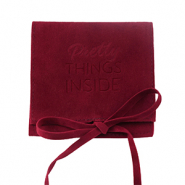 Sacchetto per gioielli "Pretty things inside" rosso borgogna