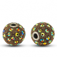 Perline in stile boh&eacute;mien viola scuro-strass