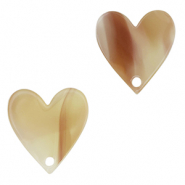 Pendenti in resina cuore beige