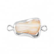 Perle di acqua dolce distanziatore irregolare argento-talpa