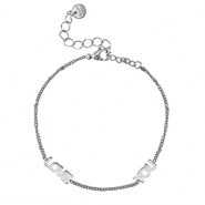 Bracciali in acciaio inossidabile ''LOVE YOU'' argento