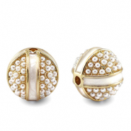 Perline in stile boh&eacute;mien bianco-oro