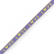Nastro con testo "love" viola lavanda