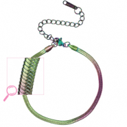 Bracciali in acciaio inossidabile serpente viola verde-rivestimento AB