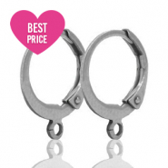 Componenti in acciaio inossidabile monachelle tonde chiuse a molla con anellino argento