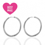 Orecchini in acciaio inossidabile 20mm a cerchio argento