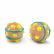 Perline in acrilico punti verde-giallo