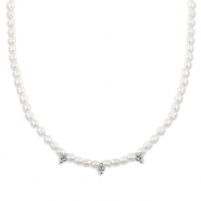 Collane in acciaio inossidabile perle argento