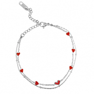 Bracciali in acciaio inossidabile cuore argento