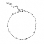 Bracciali in acciaio inossidabile fiore argento