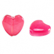 Perline di vetro cuore rosa rossa