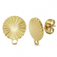 Componenti in acciaio inossidabile orecchini tonda con anellino oro