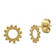 Orecchini in acciaio inossidabile fiore oro