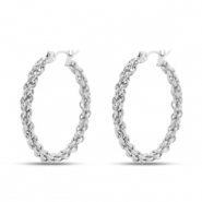 Orecchini in acciaio inossidabil a cerchio argento