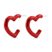Orecchini alla moda a cuore rosso