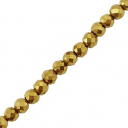 Perline di ematite sfaccettata tonda 3mm oro