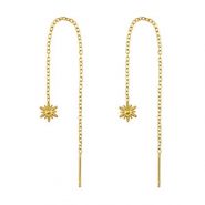 Orecchini in acciaio inossidabile sole oro