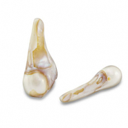 Perle di acqua dolce irregolare bianco naturale-marrone