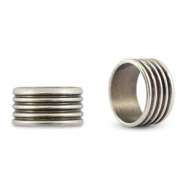 Passanti di metallo DQ anello con scanalatura argento antico (privo di nichel)