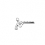 Metallo TQ in ottone ciondolo revolver argento