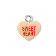 Pendenti in resina cuore "SWEET HEART" aracione chiaro-rosso