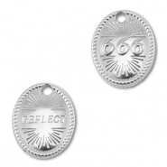 BY31® Ciondolo in acciaio inossidabile numeri angelici 666 / reflect argento