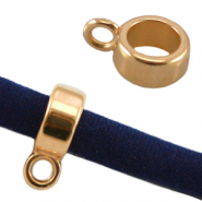 Anello di metallo DQ 8mm con 1 anellino oro (privo di nichel)