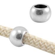 Perline di metallo DQ 10mm argento antico