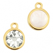 Castoni di metallo DQ con 1 anellino per cabochon 7mm e SS34 fondo piatto oro (privo di nichel)