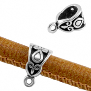 Anelli di metallo DQ con decorazione e 1 anellino argento antico (privo di nichel)