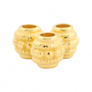 Perline di metallo DQ 6mm con decoro oro (privo di nichel)