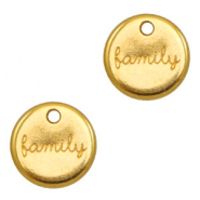 Ciondoli di metallo DQ 12mm  'family' oro (privo di nichel)