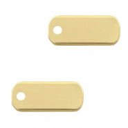 Ciondoli di metallo DQ 5x12mm piastra rettangolare oro (privo di nichel)