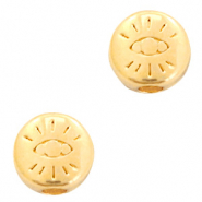 Perline di metallo DQ 6 mm con disegno occhio oro (privo di nichel)