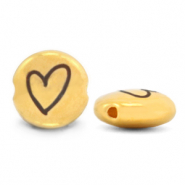 Perline di metallo DQ 7mm a forma di cuore oro (privo di nichel)