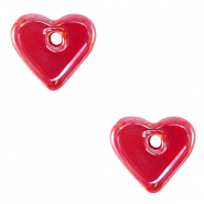 Perline di ceramica greca DQ cuore rosso fuoco