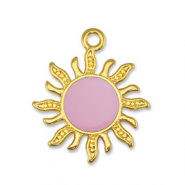 Ciondoli di metallo DQ sole rosa chiaro-oro (privo di nichel)