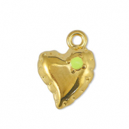 Ciondoli di metallo DQ cuore giallo lime-oro (privo di nichel)