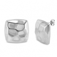 Pendientes Acero Inox quadrato argento