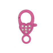 Componenti colorati chiusura moschettone cuore rosa magenta