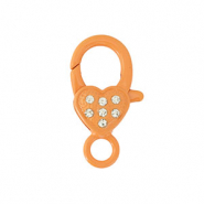 Componenti colorati chiusura moschettone cuore arancione