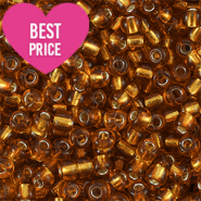 Perline di vetro rocailles 12/0 (2mm) rame marrone rivestimento argentato