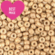 Perline di vetro rocailles 8/0 (3 mm) beige camoscio