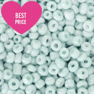 Perline di vetro rocailles 12/0 (2 mm) blu foschia biancato