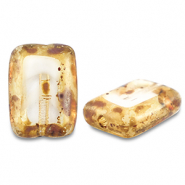 Perline Rep. Ceca TCB rectangle 12x8mm trasparente bianco