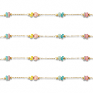 Componenti in acciaio inossidabile catena a rolò a dischetto oro-multicolore