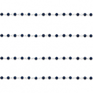 Componenti in acciaio inossidabile catena a rolò tonda argento-blu scuro