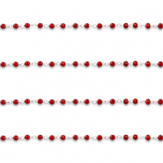 Componenti in acciaio inossidabile catena a rolò tonda argento-rosso