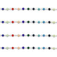 Componenti in acciaio inossidabile catena a rolò tonda argento-multicolore