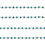 Componenti in acciaio inossidabile catena a rolò tonda oro-turchese blu